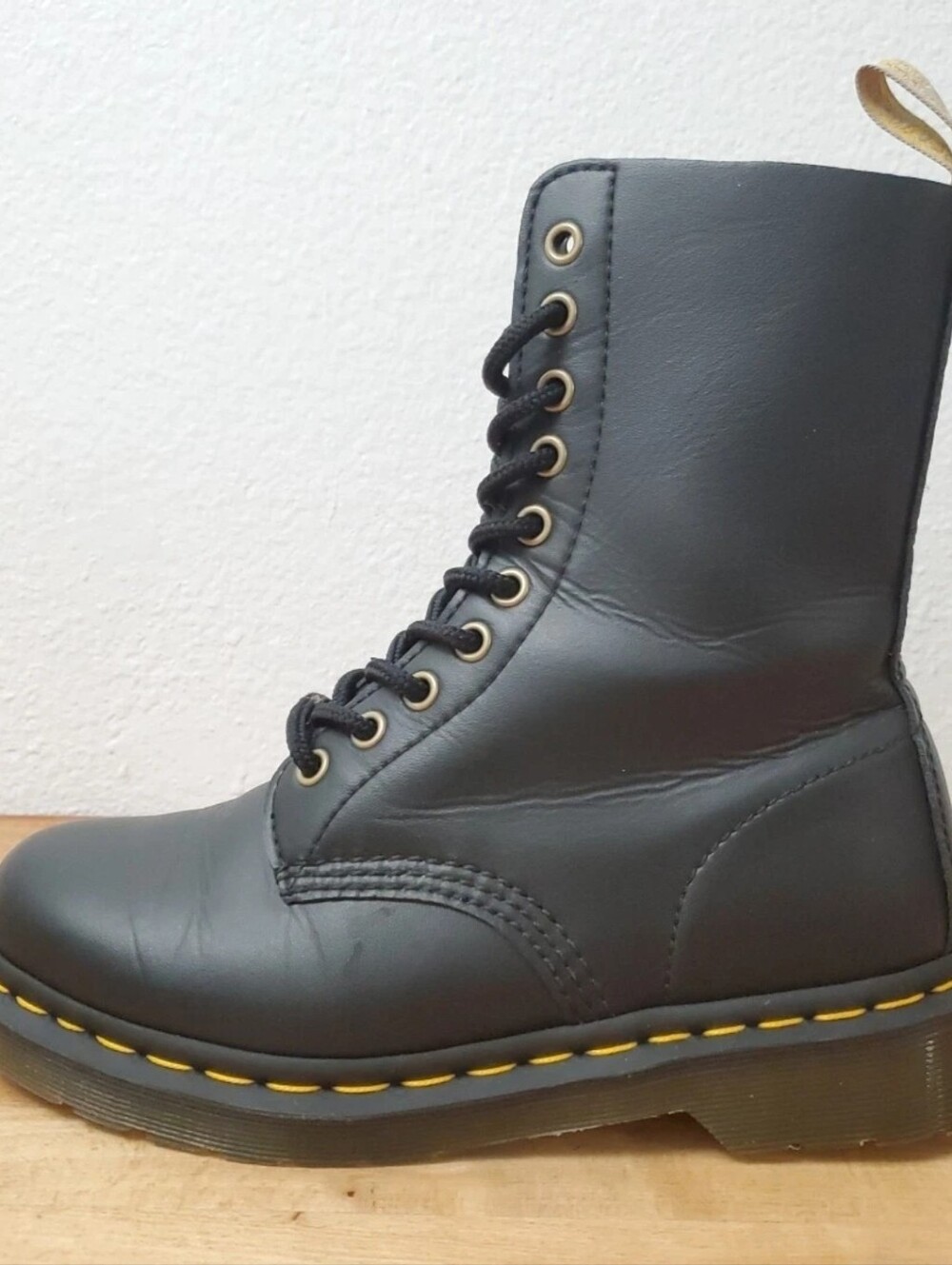 Dr. Martens 1490 Boots 10 Eyelet Vegan Leather Boots Women Size 7 Black